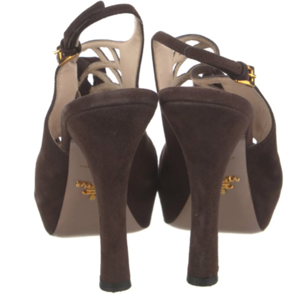 Prada Suede Slingback Sandals - Picture 3 of 4